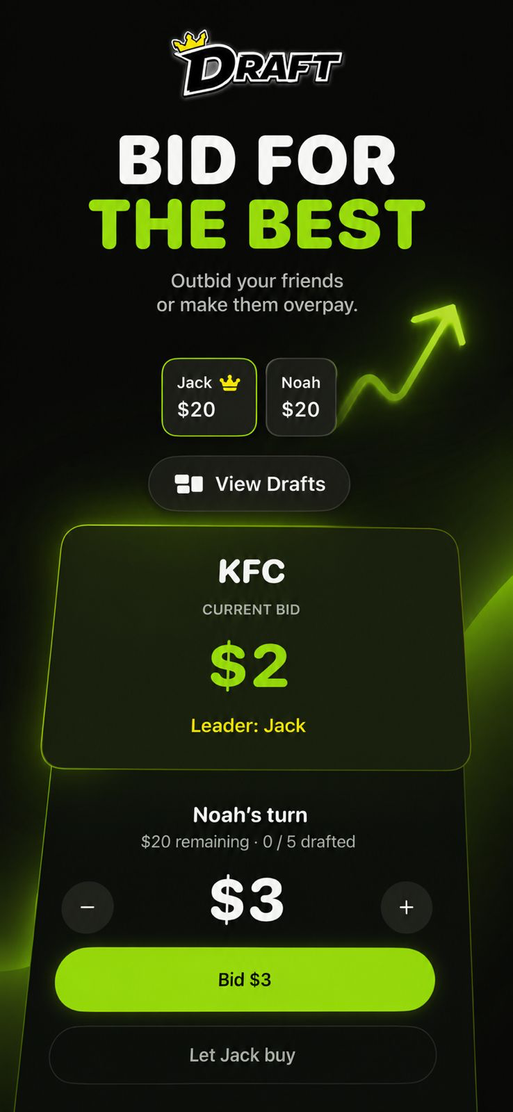 DRAFT bidding screen